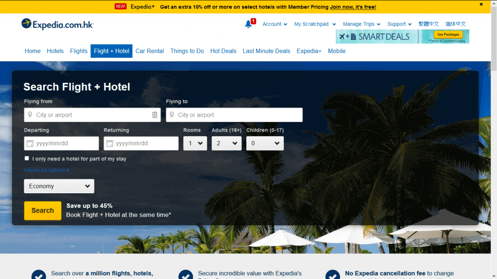 expedia flights and hotel